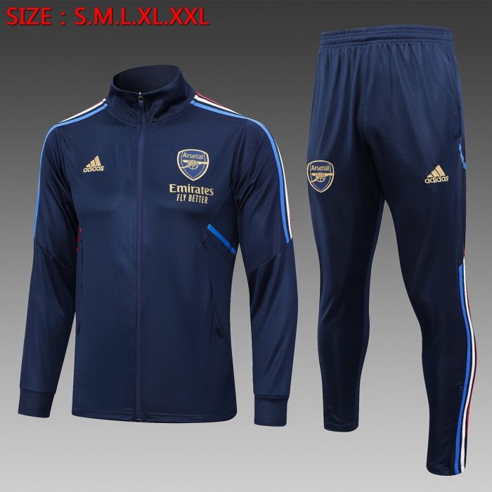 Arsenal 23-24 Long Zip Jacket Navy Blue - 图片 8