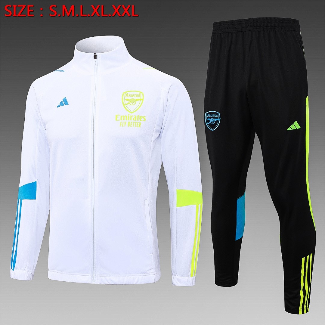JER-4036_1 Arsenal 23-24 White Long Zipper Jacket - 图片 1