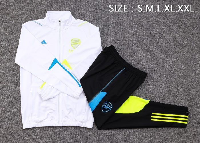 Arsenal 23-24 White Long Zipper Jacket - 图片 2