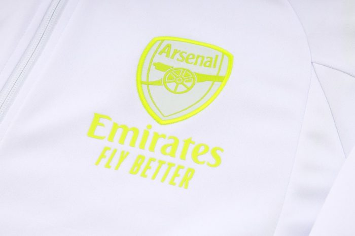 Arsenal 23-24 White Long Zipper Jacket - 图片 6