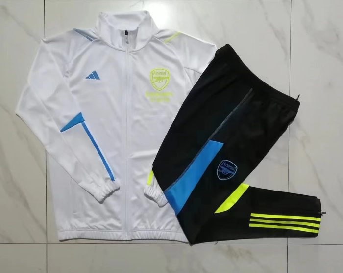 Arsenal 23-24 White Long Zipper Jacket - 图片 9