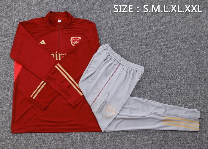Arsenal 23-24 Half-Zip Jacket Maroon - 图片 2