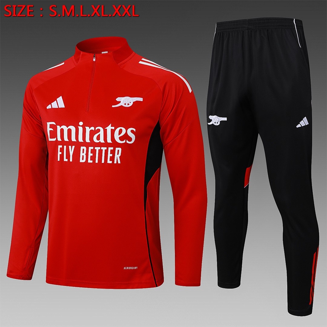JER-4045_1 Arsenal Red Half-Zip Jacket - 图片 1