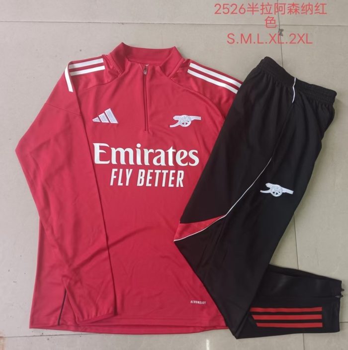 Arsenal Red Half-Zip Jacket - 图片 9