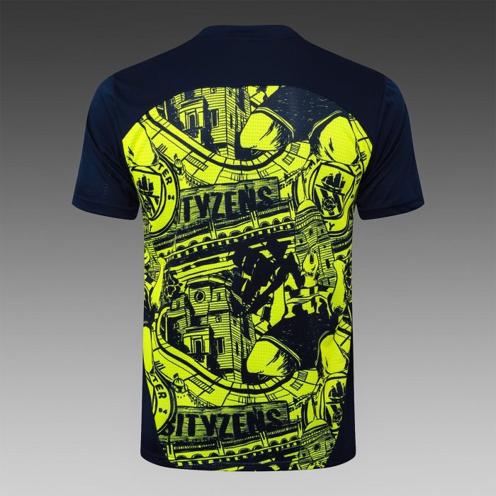 Manchester City 24-25 Green Splatter Short Sleeve Training Shirt - 图片 7