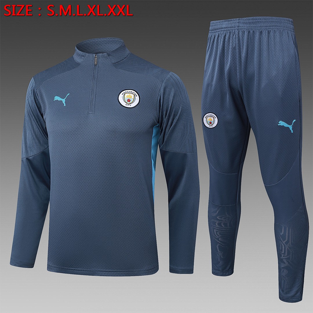JER-4051_1 Manchester City 24-25 Grey Player Version Half-Zip Jacket - 图片 1