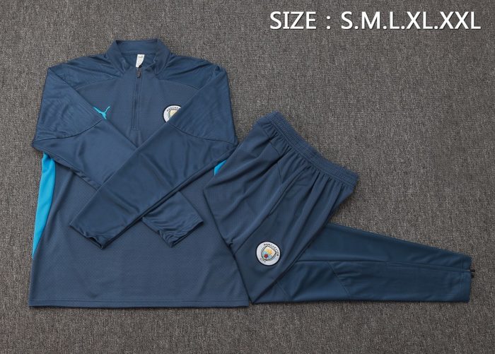 Manchester City 24-25 Grey Player Version Half-Zip Jacket - 图片 2