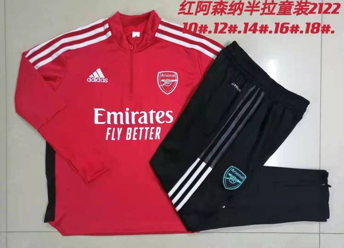 Arsenal 21-22 Red Half-Zip Jacket Kids - 图片 3