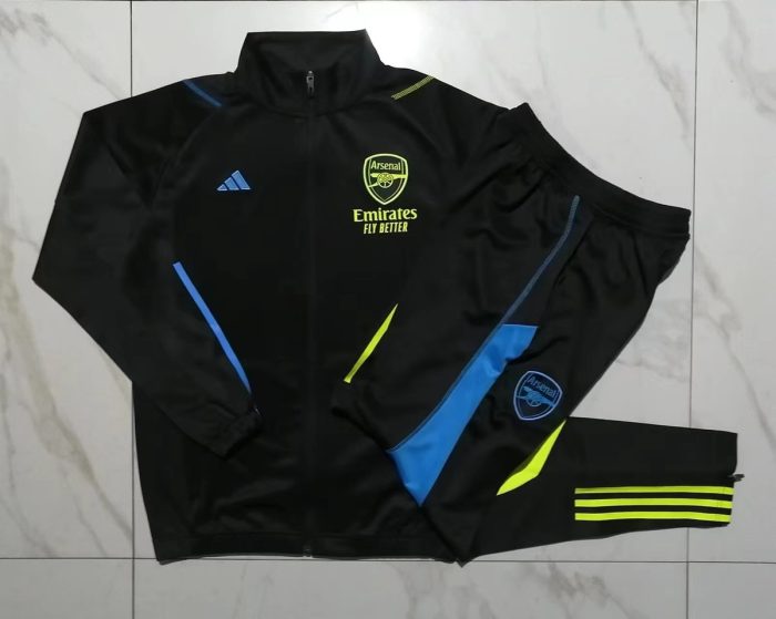 Arsenal 23-24 Long Zip Jacket Black - 图片 9
