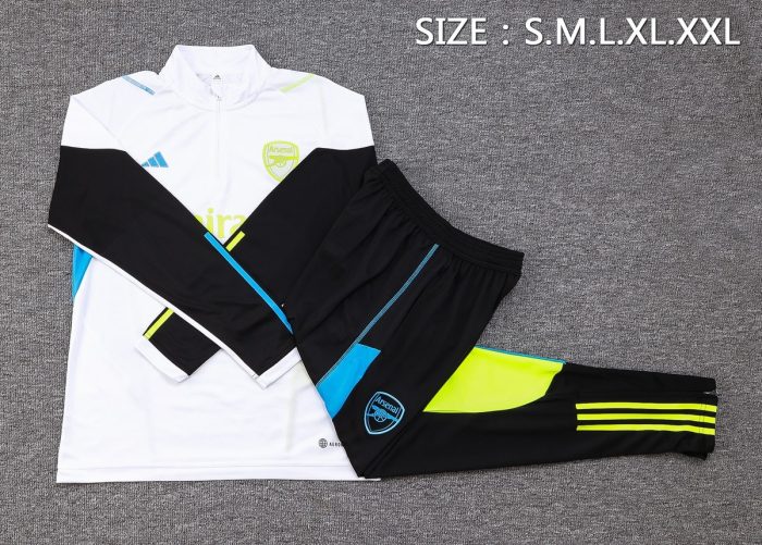 Arsenal 23-24 White Half-Zip Jacket - 图片 2