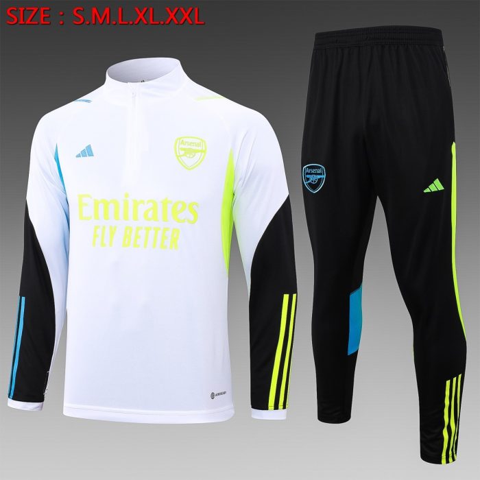 Arsenal 23-24 White Half-Zip Jacket - 图片 8