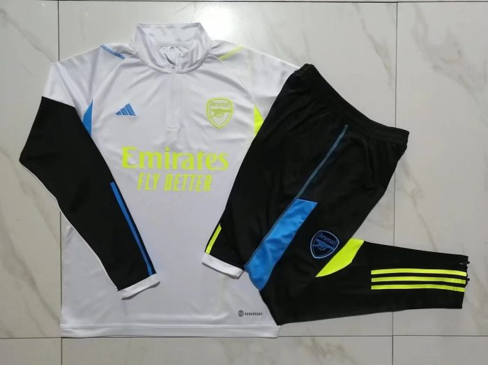 Arsenal 23-24 White Half-Zip Jacket - 图片 9
