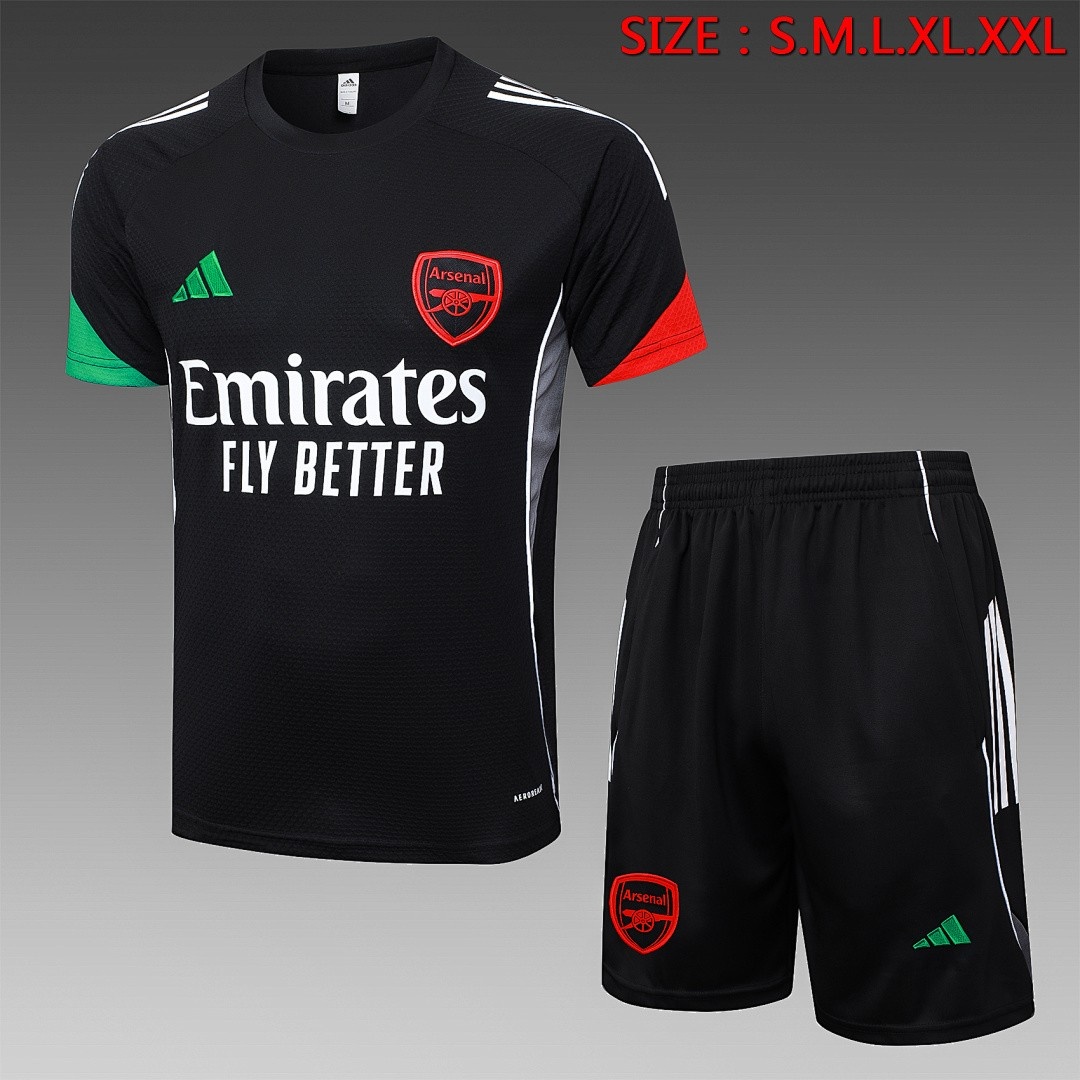 JER-4073_1 Arsenal Black Short Sleeve Training Suit - 图片 1