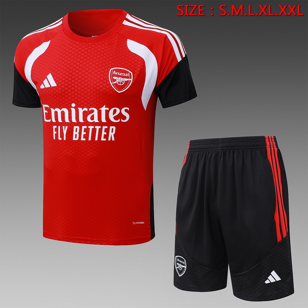 JER-4082_1 Arsenal Red Short Sleeve Training Suit - 图片 1