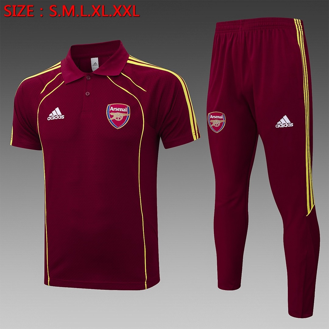 JER-4085_1 Arsenal Maroon Retro Polo - 图片 1