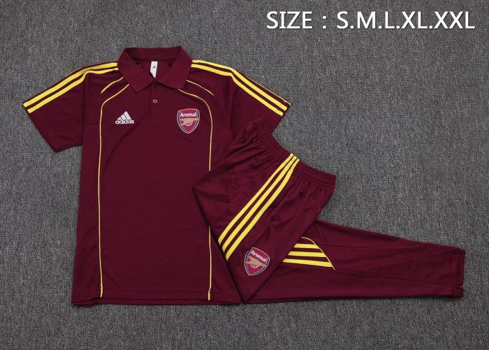 Arsenal Maroon Retro Polo - 图片 2