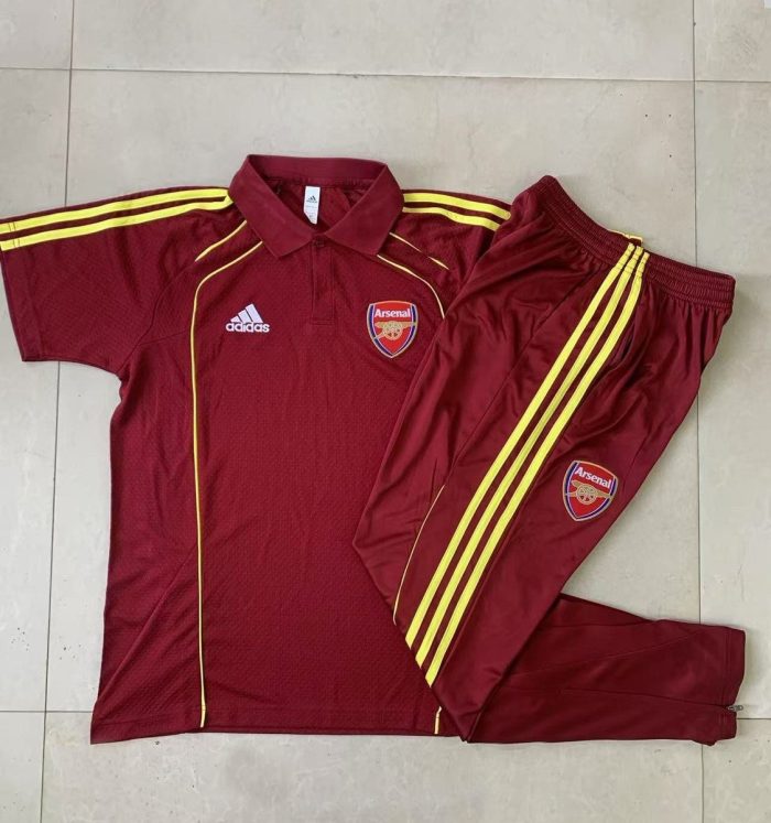 Arsenal Maroon Retro Polo - 图片 9