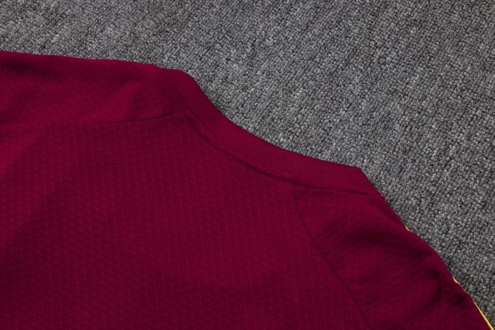 Arsenal Maroon Retro Short Sleeve Jersey (Yellow Trim) - 图片 3