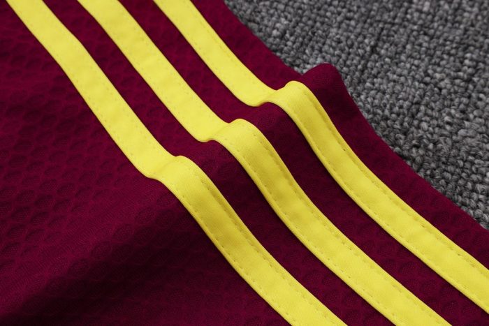 Arsenal Maroon Retro Short Sleeve Jersey (Yellow Trim) - 图片 5