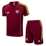 Arsenal Maroon Retro Short Sleeve Jersey (Yellow Trim) - 图片 8