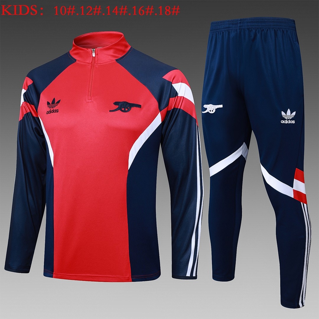 JER-4093_1 Arsenal Red Retro Half-Zip Jacket Kids - 图片 1