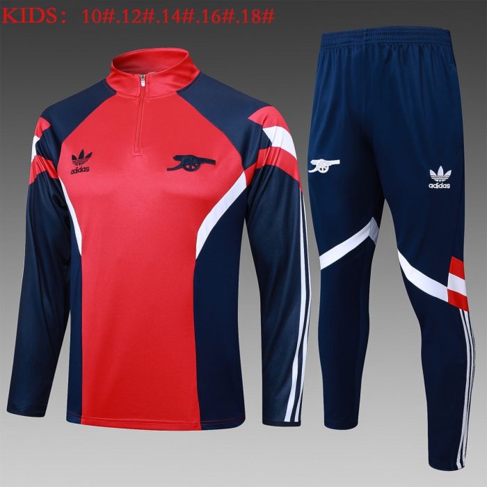 Arsenal Red Retro Half-Zip Jacket Kids - 图片 2