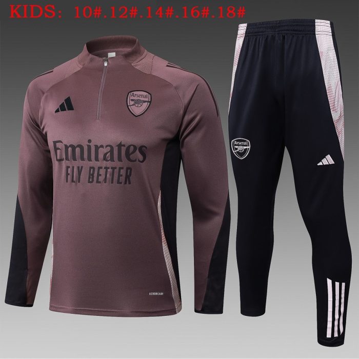 Arsenal 24-25 Half-Zip Jacket Grey Purple Kids - 图片 2