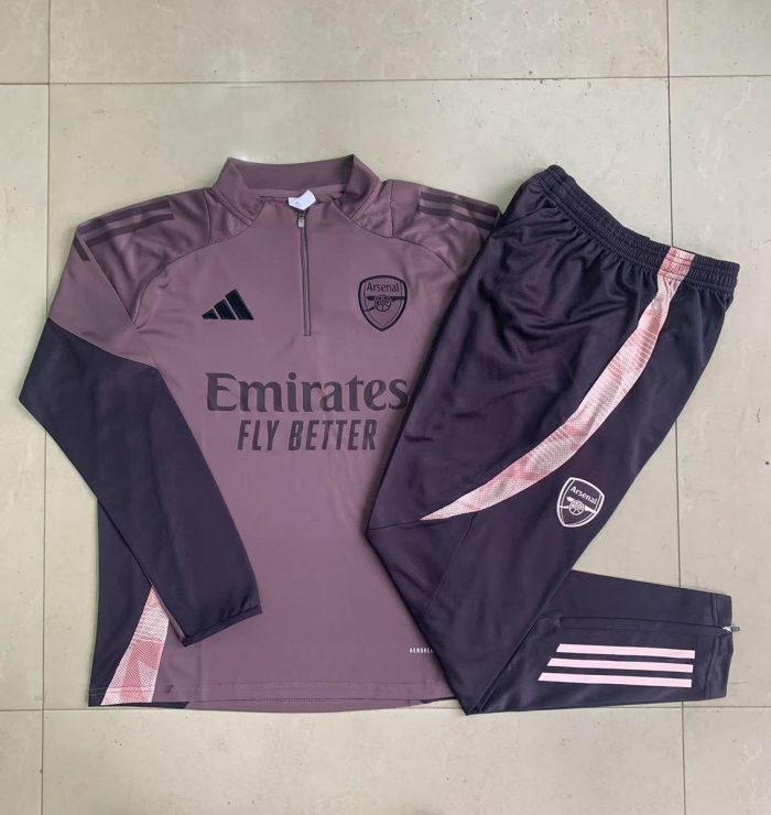 Arsenal 24-25 Half-Zip Jacket Grey Purple Kids - 图片 3