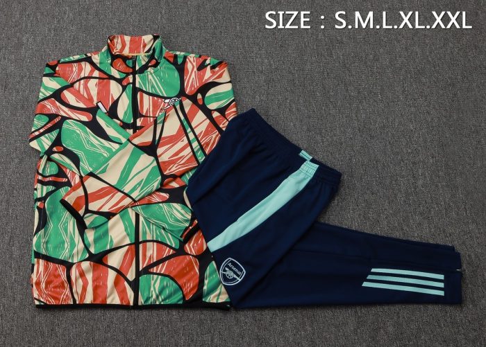 Arsenal 24/25 Long Zipper Jacket Red Green Splatter - 图片 2