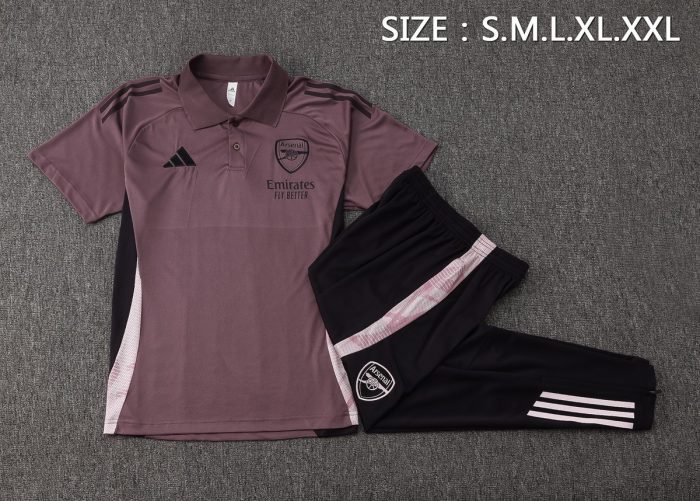Arsenal 24/25 Polo Shirt Grey Purple - 图片 2