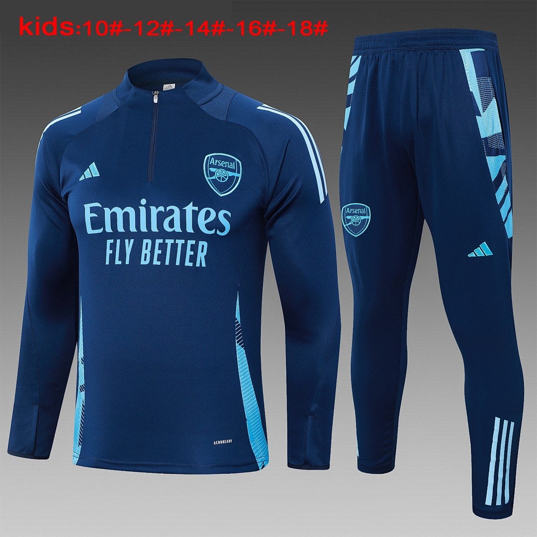 JER-4114_1 Arsenal 24/25 Half Zip Jacket Kids Blue - 图片 1