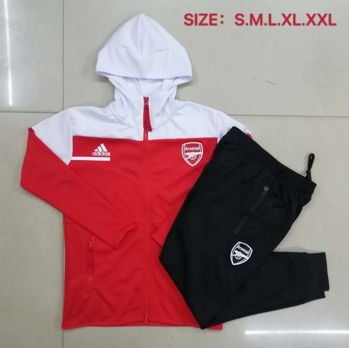 Arsenal 2021 Red Long Zip Jacket with Hood S-2XL - 图片 9