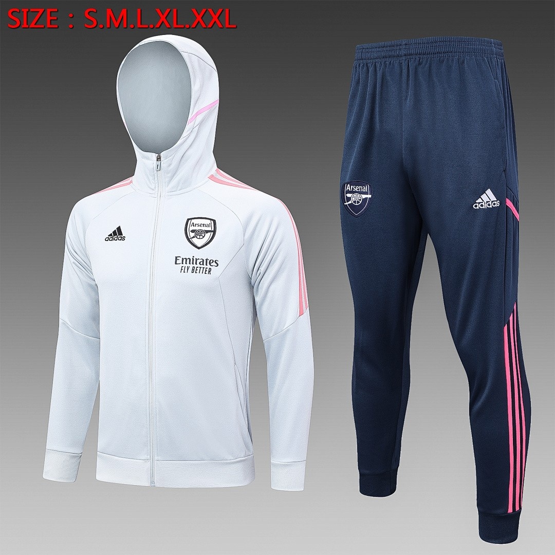 JER-4125_1 Arsenal 22/23 Light Gray Long Zip Jacket - 图片 1