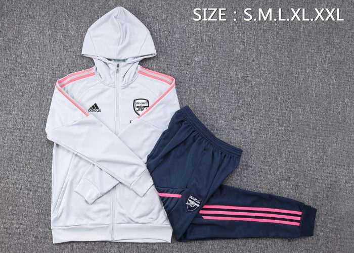 Arsenal 22/23 Light Gray Long Zip Jacket - 图片 2