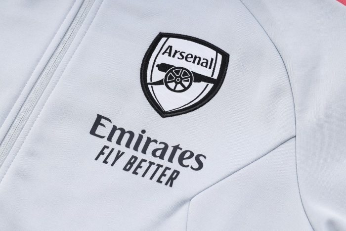 Arsenal 22/23 Light Gray Long Zip Jacket - 图片 6