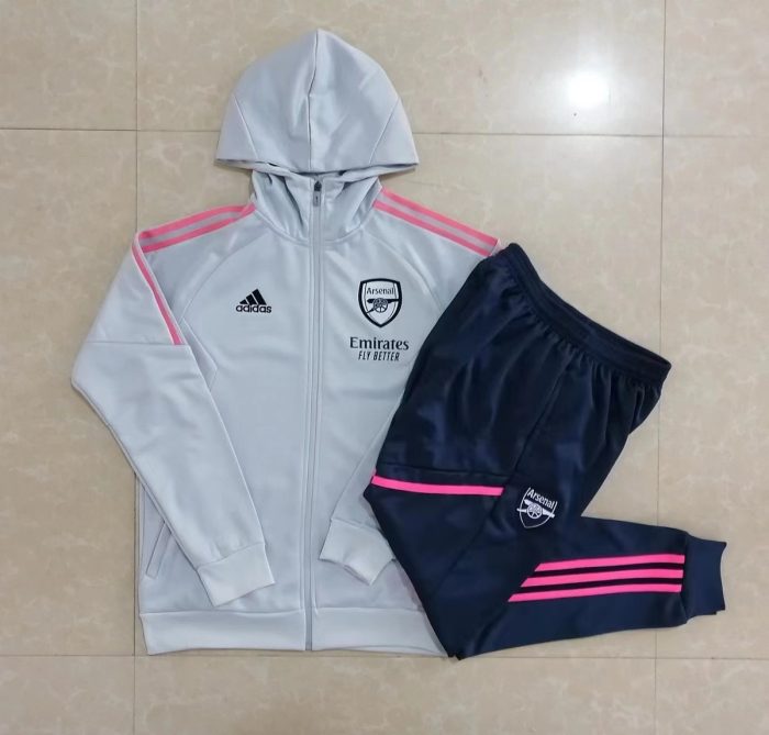 Arsenal 22/23 Light Gray Long Zip Jacket - 图片 9