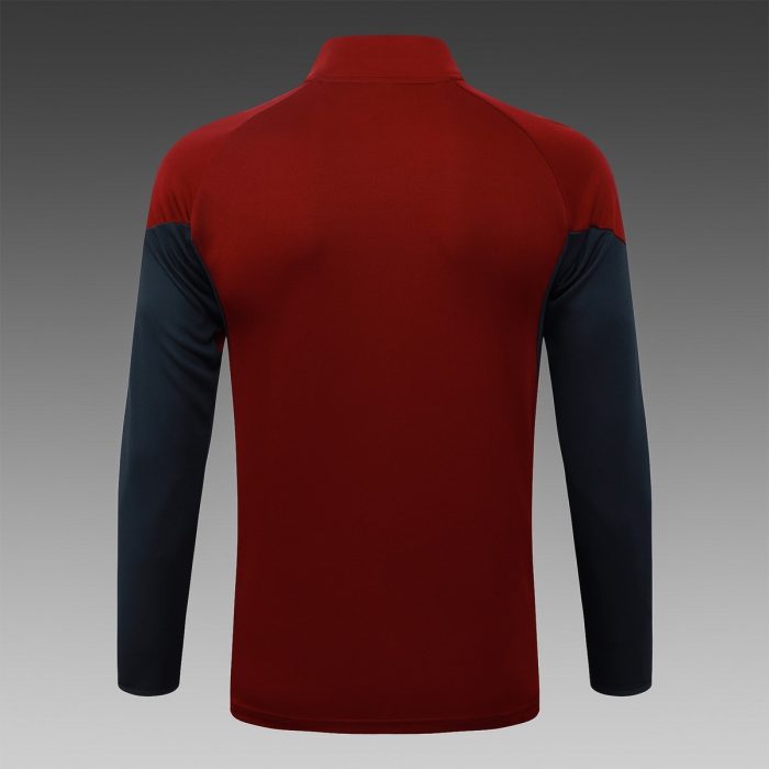 Arsenal 25/26 Long Zipper Jacket Maroon (White Badge) - 图片 8