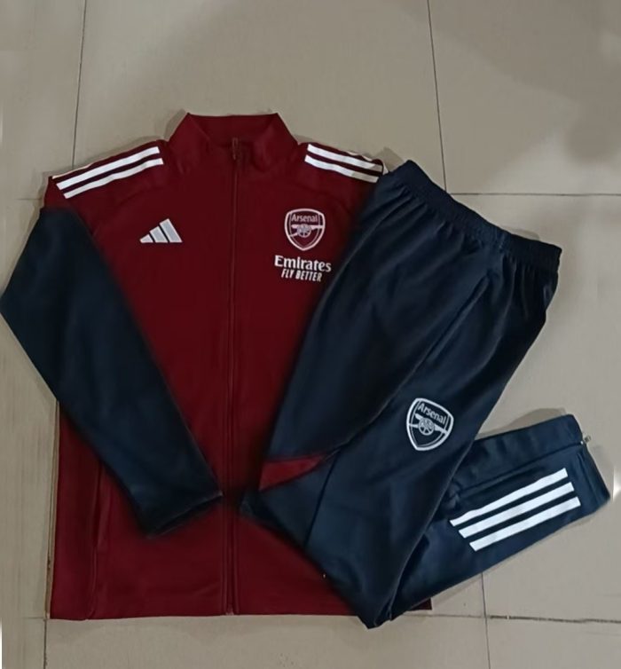 Arsenal 25/26 Long Zipper Jacket Maroon (White Badge) - 图片 9