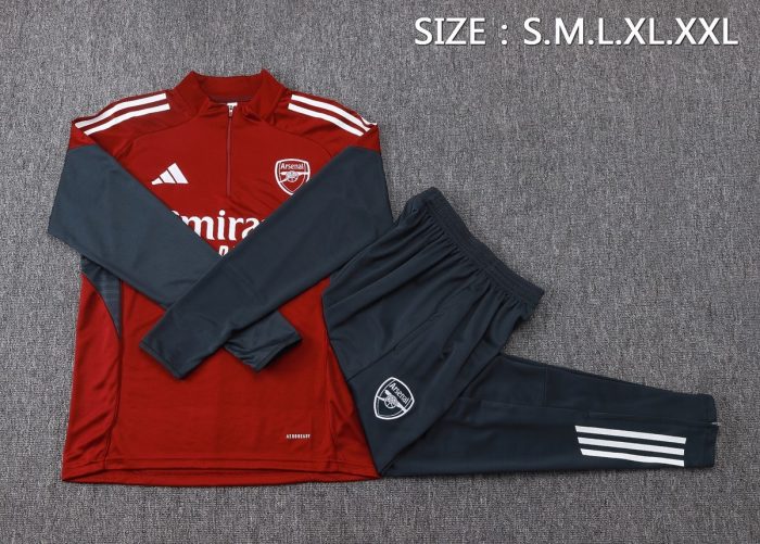 Arsenal 25/26 Half-Zip Jacket Maroon (White Badge) - 图片 2