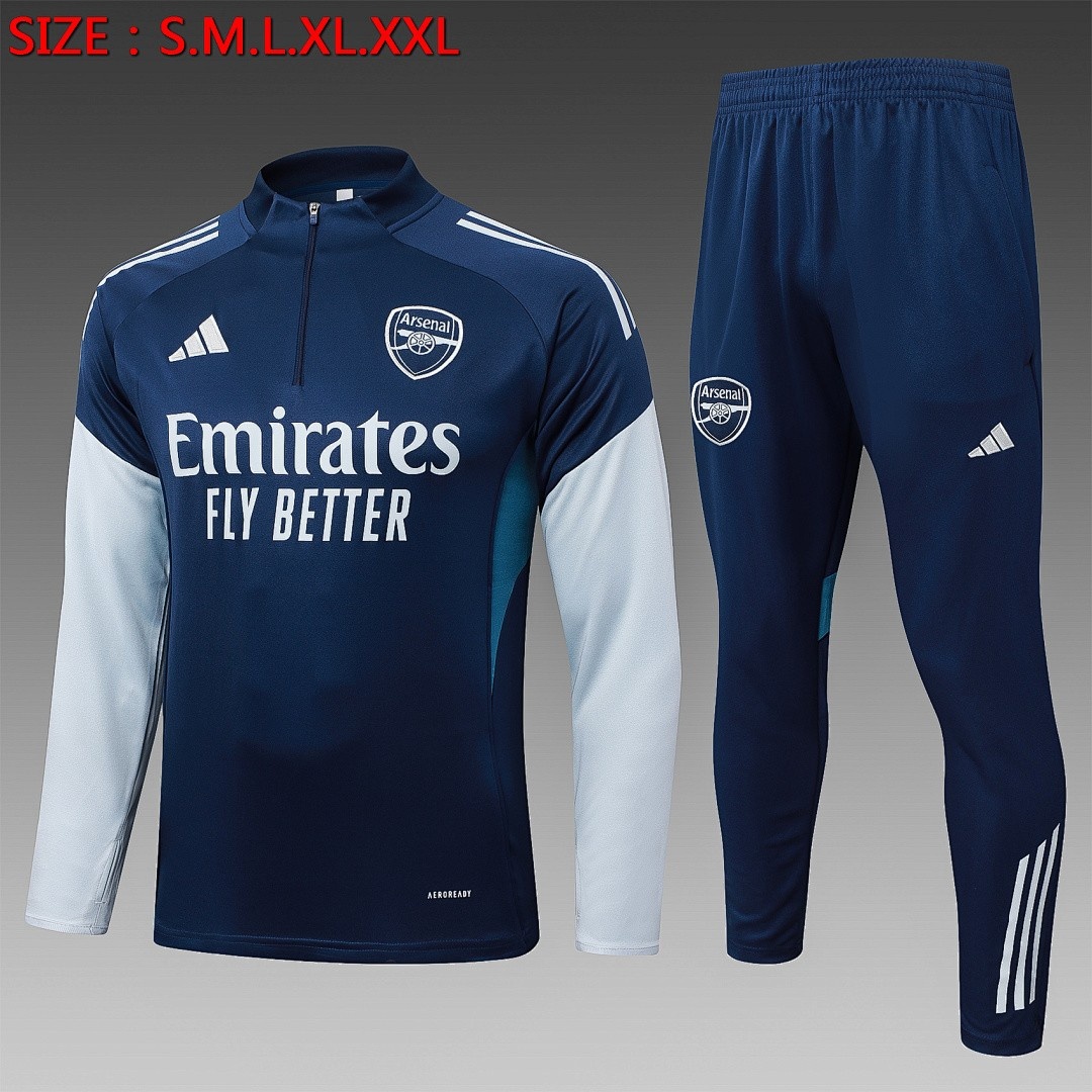 JER-4138_1 Arsenal 25/26 Half-Zip Jacket Blue (Gray Logo) - 图片 1