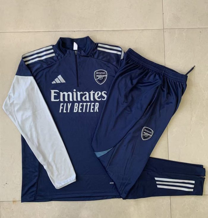 Arsenal 25/26 Half-Zip Jacket Blue (Gray Logo) - 图片 9