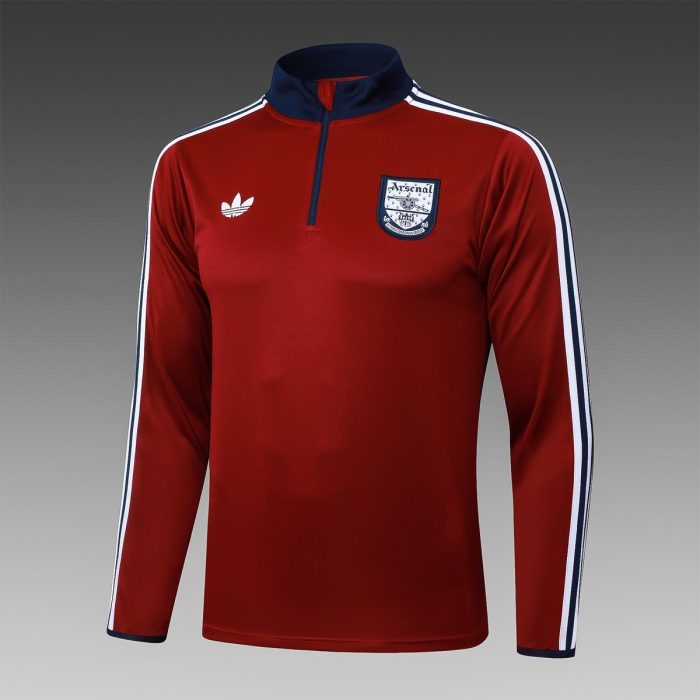 Arsenal Half-Zip Jacket in Maroon with Navy Collar - 图片 8