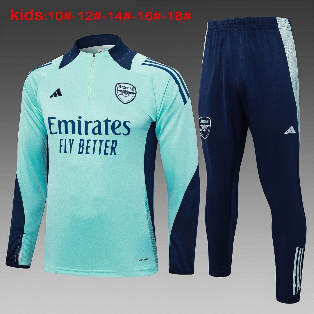 JER-4149_1 Arsenal 24/25 Half-Zip Light Green Kids - 图片 1
