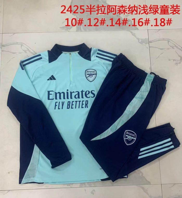Arsenal 24/25 Half-Zip Light Green Kids - 图片 3