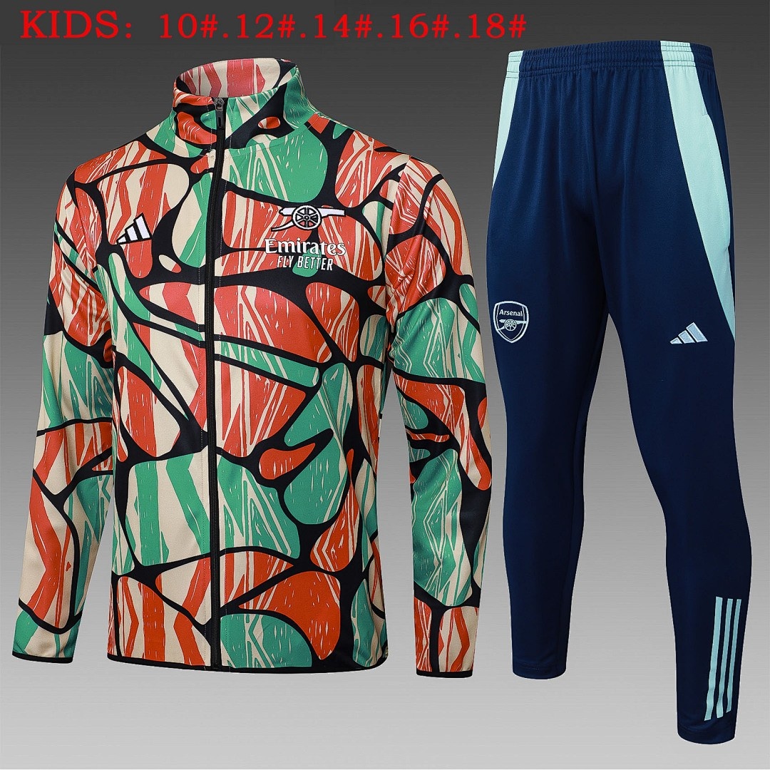 JER-4156_1 Arsenal 24/25 Red Green Splatter Print Kids - 图片 1
