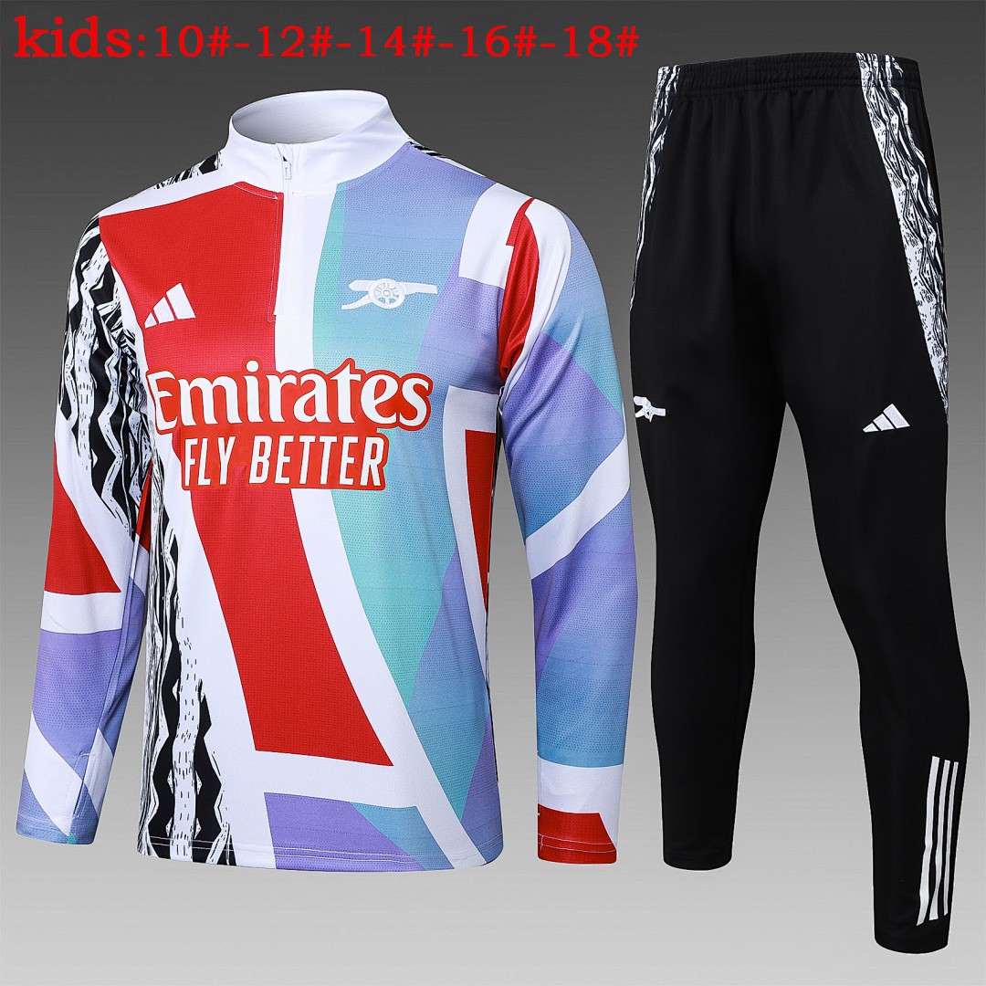 JER-4158_1 Arsenal 24/25 Half-Zip Jacket Red White Green Splatter - 图片 1