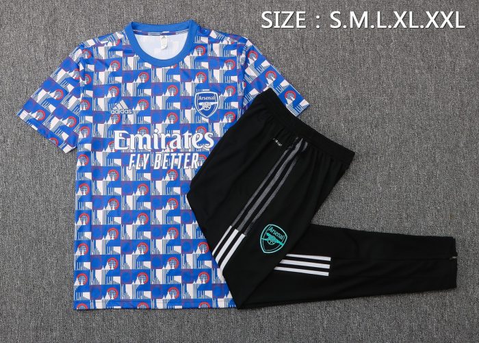 Arsenal 22/23 Short Sleeve Full Body Splatter Print Blue - 图片 2