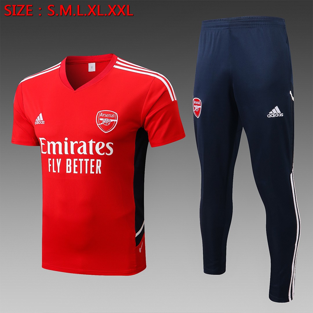 JER-4169_1 Arsenal 22-23 Red Short Sleeve Training Suit - 图片 1