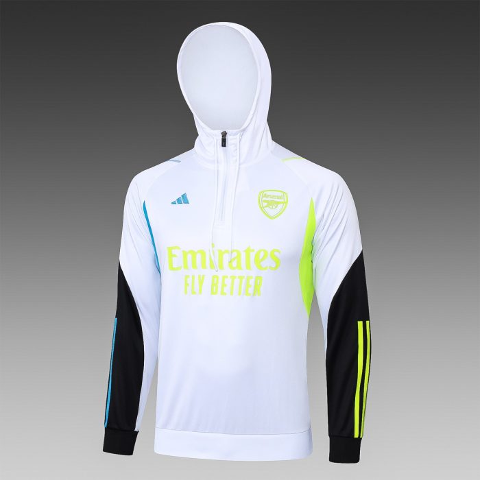 Arsenal 23-24 Half-Zip Jacket White - 图片 9