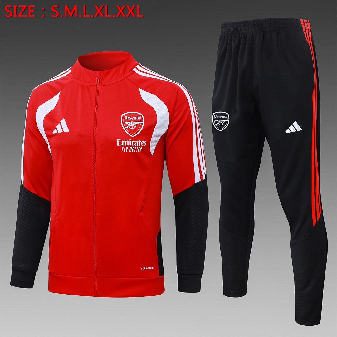 JER-4182_1 Arsenal Red Long Zipper Jacket - 图片 1